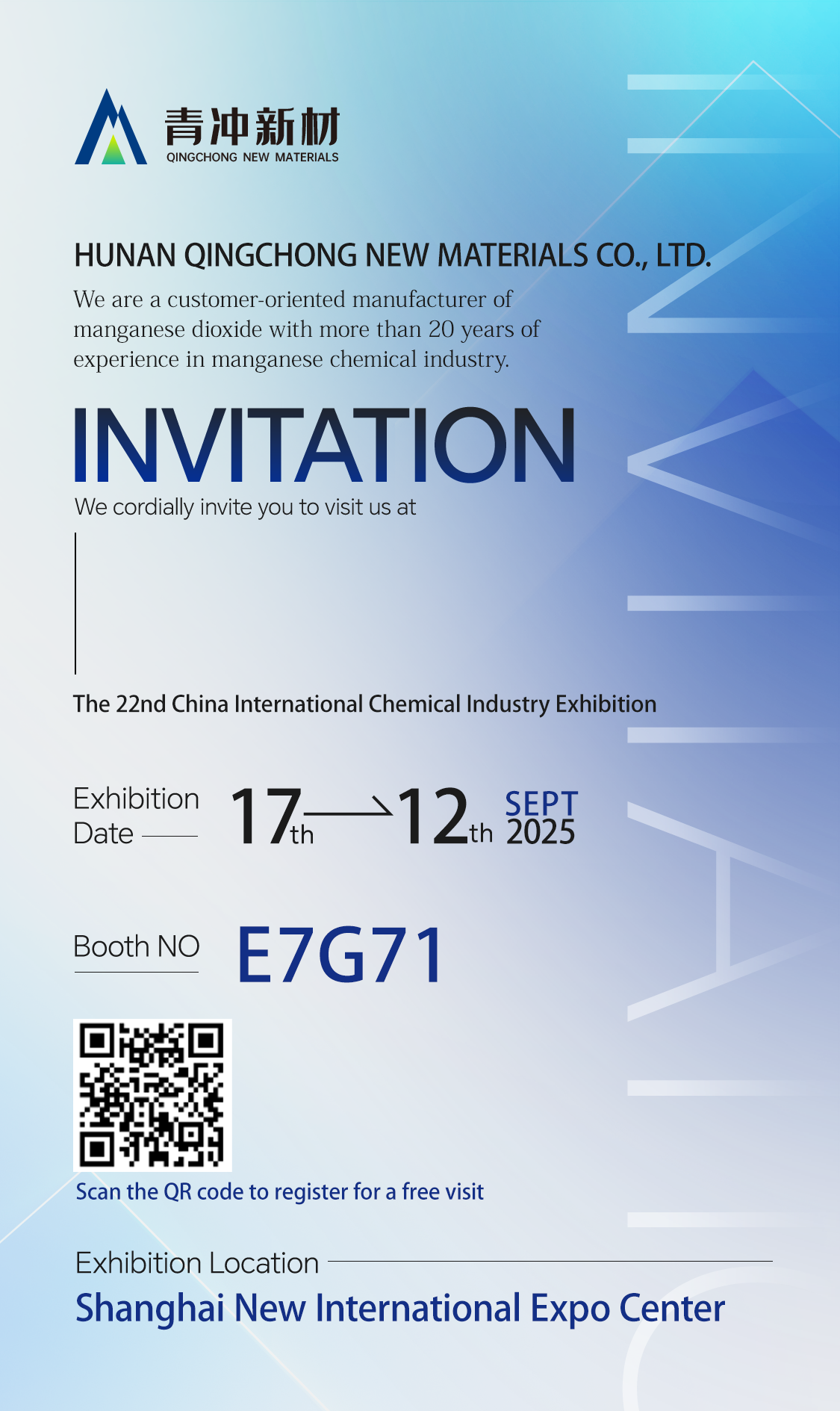 Invitation of The 22nd China International Chemical Industry Exhibition
