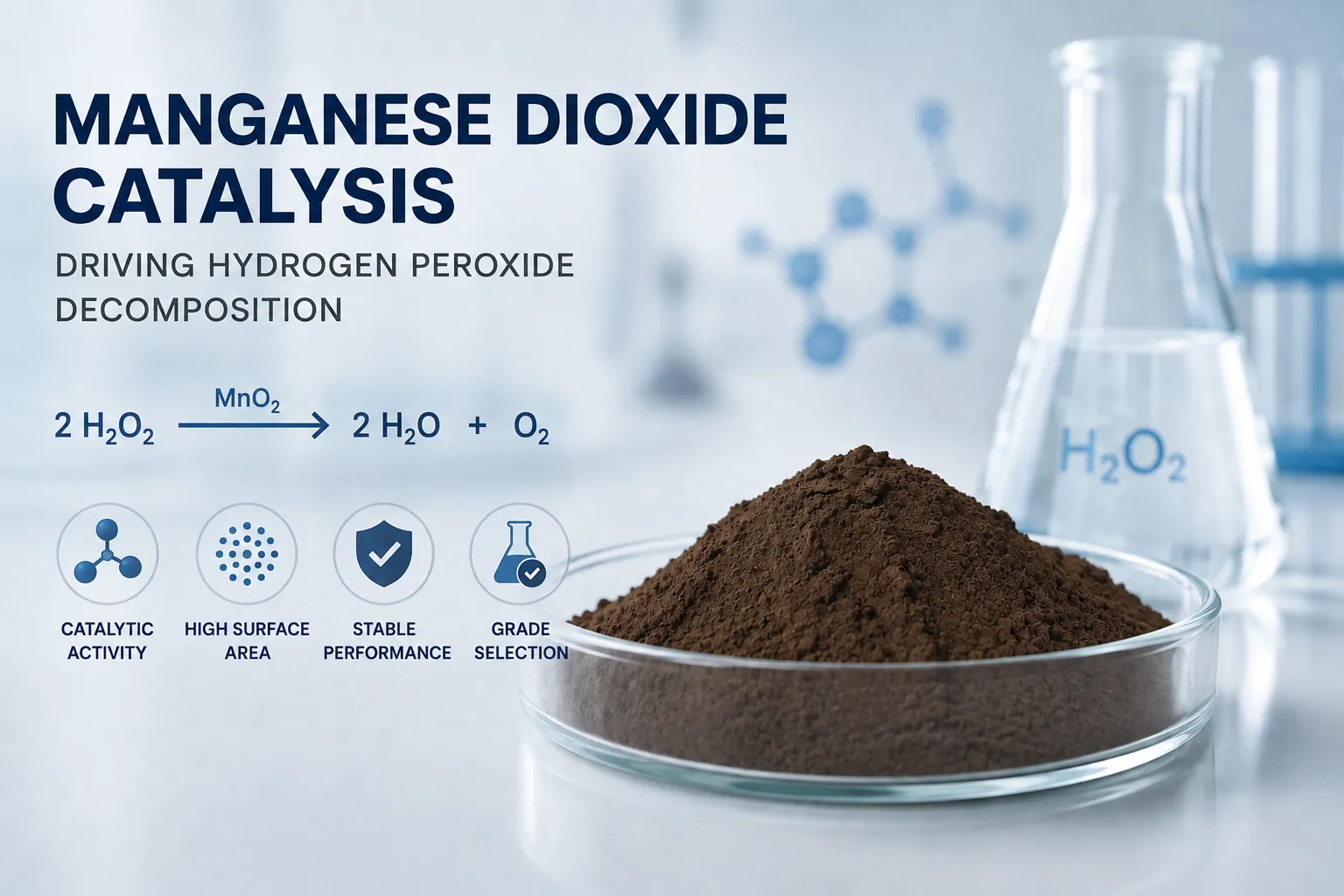 Is Manganese Dioxide a Good Catalyst for Hydrogen Peroxide? Activity, Surface Area, and Grade Selection
